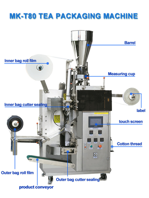 Máquina de embalagem de sacos de chá de câmara única Brightsail Máquina de embalagem automática de pó
